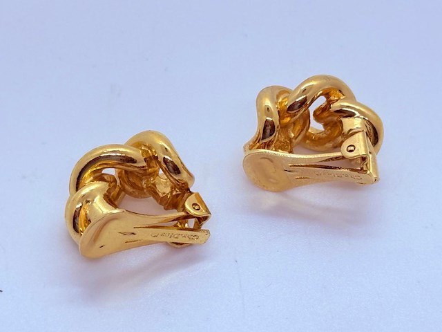 Christian dior goldplated ''knot'' oorbellen - afbeelding 6 van  6
