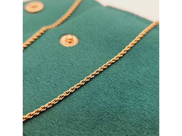 Christian dior goldplated leaf pendant collier met kristallen - afbeelding 5 van  6