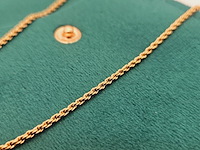 Christian dior goldplated leaf pendant collier met kristallen - afbeelding 5 van  6