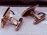 Christian dior goldplated manchetknopen - two tone - afbeelding 3 van  7