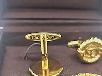 Christian dior goldplated manchetknopen + stropdas houder - afbeelding 5 van  7