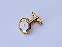 Christian dior goldplated manchetknopen + tie-pin/stropdashouder - afbeelding 5 van  9
