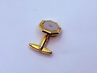 Christian dior goldplated manchetknopen + tie-pin/stropdashouder - afbeelding 7 van  9