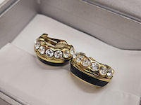 Christian dior goldplated oorbellen met steentjes - afbeelding 3 van  6