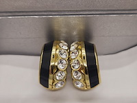 Christian dior goldplated oorbellen met steentjes - afbeelding 4 van  6