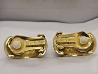 Christian dior goldplated oorbellen met steentjes - afbeelding 5 van  6