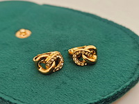 Christian dior goldplated oorbellen met steentjes