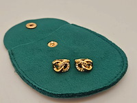 Christian dior goldplated oorbellen met steentjes - afbeelding 2 van  6