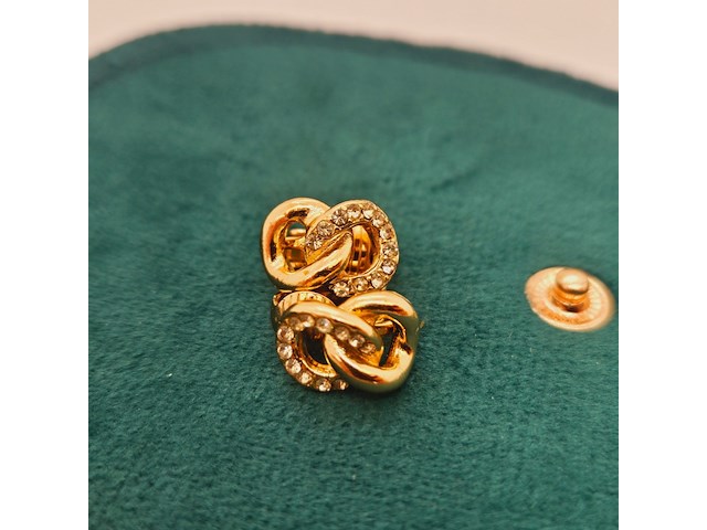 Christian dior goldplated oorbellen met steentjes - afbeelding 4 van  6