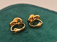 Christian dior goldplated oorbellen met steentjes - afbeelding 5 van  6