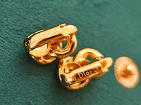 Christian dior goldplated oorbellen met steentjes - afbeelding 6 van  6