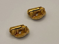 Christian dior goldplated oorbellen met steentjes - afbeelding 2 van  3