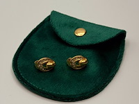 Christian dior goldplated oorbellen met steentjes - afbeelding 3 van  3
