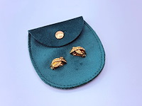 Christian dior goldplated oorbellen met steentjes - afbeelding 2 van  7