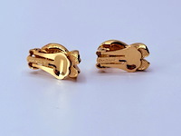 Christian dior goldplated oorbellen met steentjes - afbeelding 4 van  7
