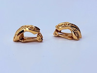 Christian dior goldplated oorbellen met steentjes - afbeelding 5 van  7