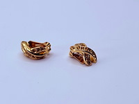 Christian dior goldplated oorbellen met steentjes - afbeelding 7 van  7