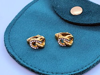 Christian dior goldplated oorbellen met steentjes - afbeelding 1 van  5