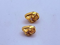 Christian dior goldplated oorbellen met steentjes - afbeelding 5 van  5