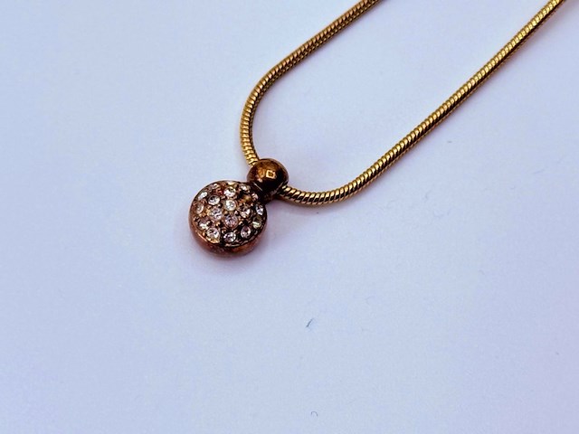 Christian dior goldplated pendant collier met steentjes - afbeelding 2 van  7