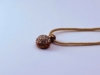 Christian dior goldplated pendant collier met steentjes - afbeelding 3 van  7