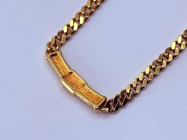 Christian dior goldplated schakelcollier met strass - afbeelding 3 van  8