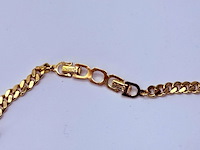 Christian dior goldplated schakelcollier met strass - afbeelding 5 van  8