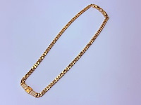 Christian dior goldplated schakelcollier met strass - afbeelding 7 van  8