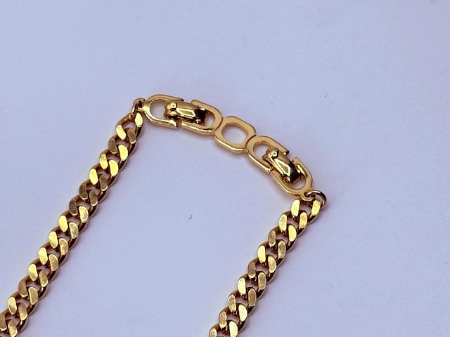 Christian dior goldplated schakelcollier met strass - afbeelding 8 van  8