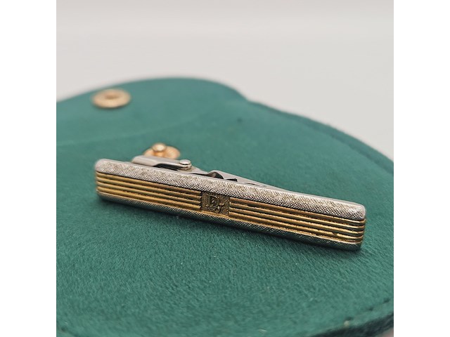 Christian dior goldplated tie clip - two tone - afbeelding 1 van  6