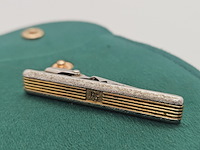 Christian dior goldplated tie clip - two tone - afbeelding 1 van  6