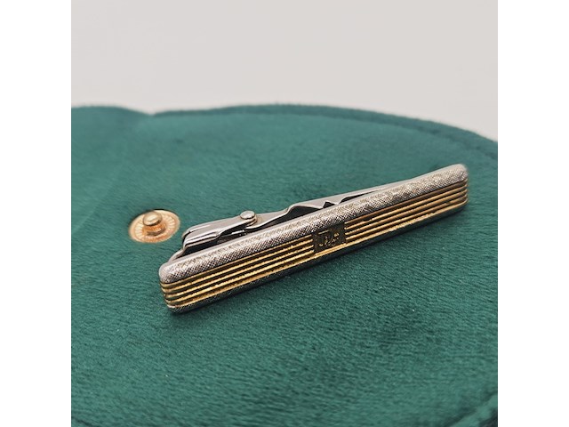 Christian dior goldplated tie clip - two tone - afbeelding 3 van  6