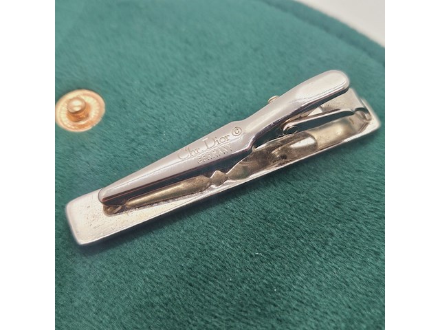 Christian dior goldplated tie clip - two tone - afbeelding 6 van  6