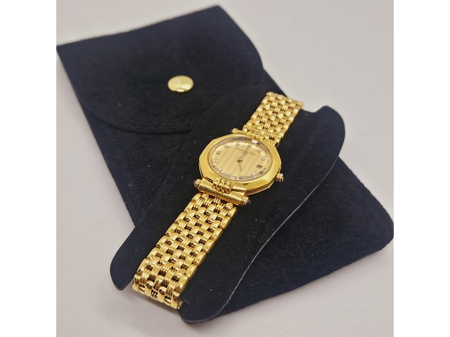 Christian dior horloge met goudkeurmerk en diamantjes - afbeelding 2 van  7