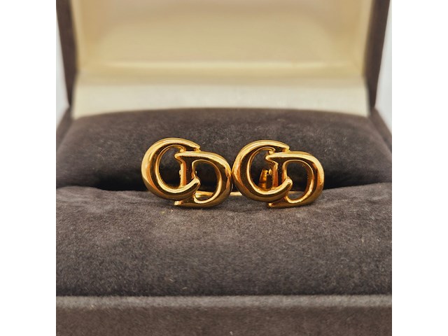 Christian dior monsieur goldplated manchetknopen - afbeelding 1 van  7