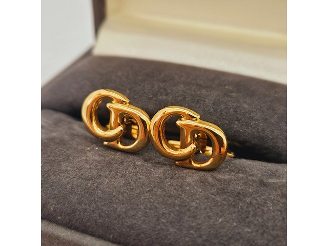 Christian dior monsieur goldplated manchetknopen - afbeelding 3 van  7