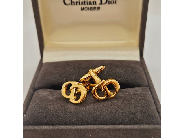 Christian dior monsieur goldplated manchetknopen - afbeelding 6 van  7