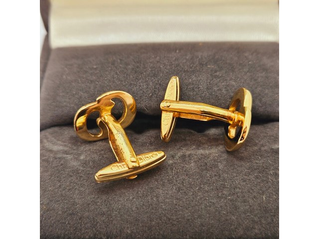 Christian dior monsieur goldplated manchetknopen - afbeelding 7 van  7
