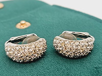 Christian dior silver tone oorbellen met strass - afbeelding 1 van  7