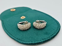 Christian dior silver tone oorbellen met strass - afbeelding 2 van  7