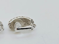 Christian dior silver tone oorbellen met strass - afbeelding 7 van  7