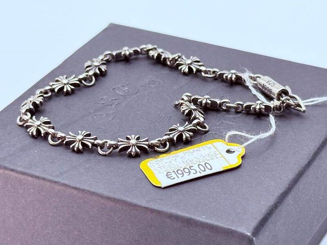 Chrome hearts ''tiny e'' sterling silver cross bracelet - afbeelding 1 van  10