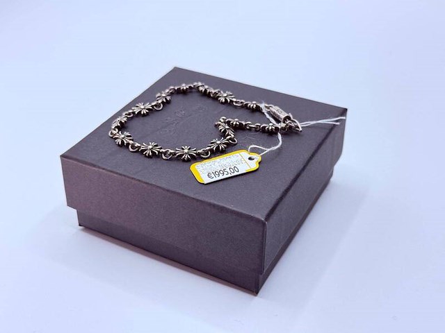 Chrome hearts ''tiny e'' sterling silver cross bracelet - afbeelding 4 van  10