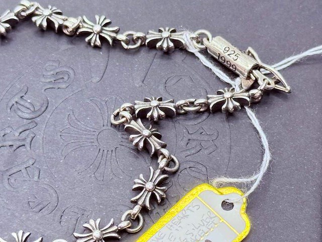 Chrome hearts ''tiny e'' sterling silver cross bracelet - afbeelding 5 van  10