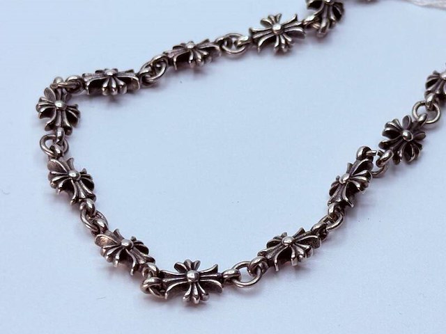 Chrome hearts ''tiny e'' sterling silver cross bracelet - afbeelding 8 van  10
