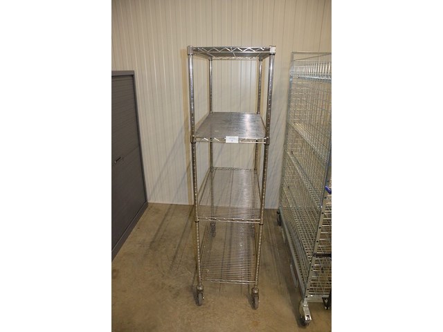 Chroom rolrek 4 leggers afm. 90x45x177 - afbeelding 1 van  5