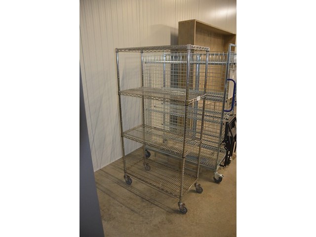 Chroom rolrek 4 leggers afm. 90x45x177 - afbeelding 2 van  5
