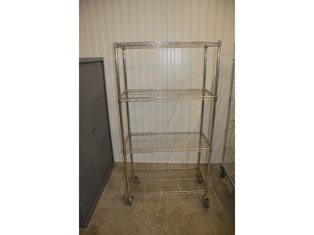 Chroom rolrek 4 leggers afm. 90x45x177 - afbeelding 3 van  5