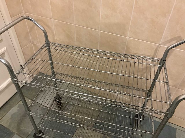 Chroomstalen serveerwagen - afbeelding 3 van  4