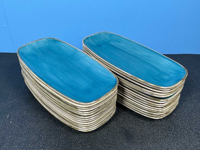 Churchill stonecast java blue chefs oblong bord (30x) - afbeelding 1 van  6